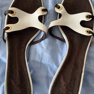 Giuseppe Zanotti White and Brown Sandals